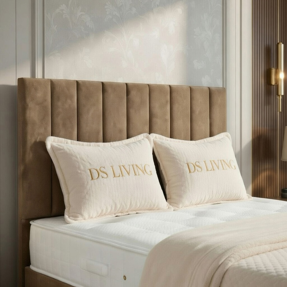 DS Living Aria Single Beige Plush Ottoman Bed Image 3
