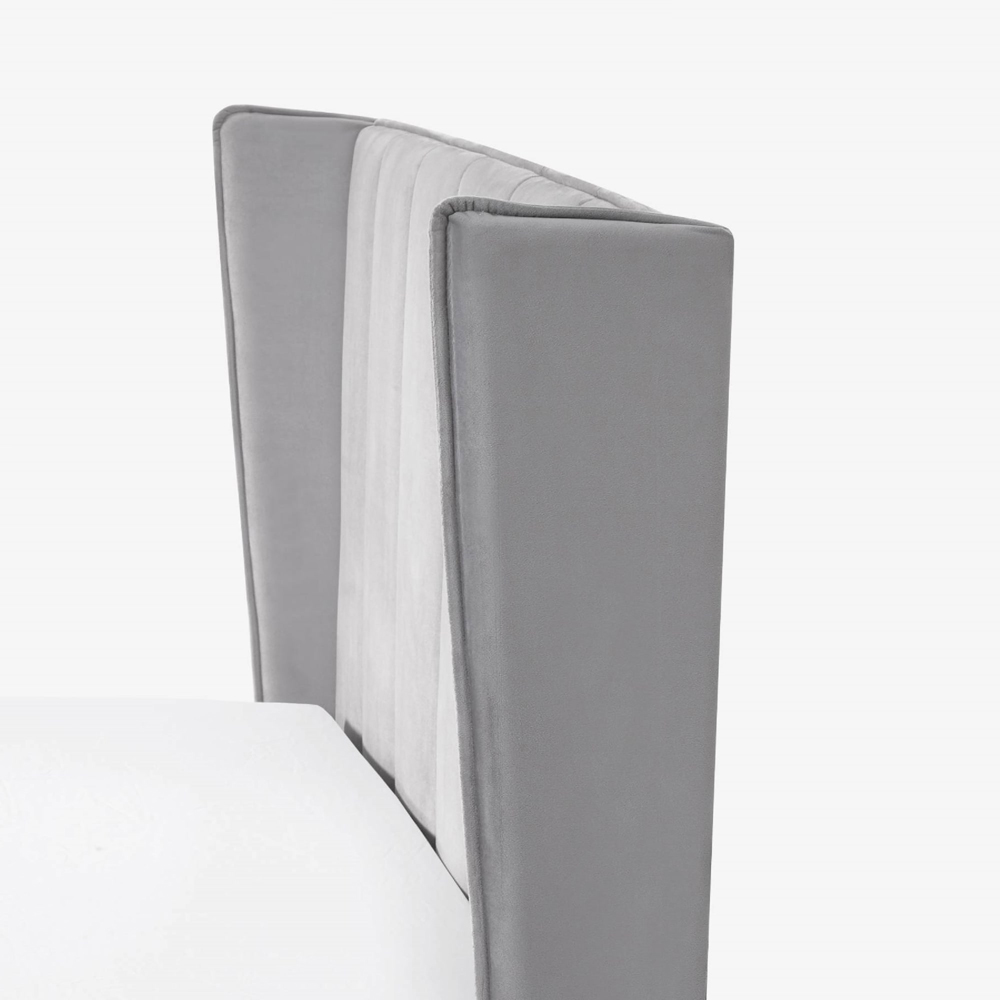 Julian Bowen Katie Double Grey Velvet Bed Frame with Winged Headboard Image 8