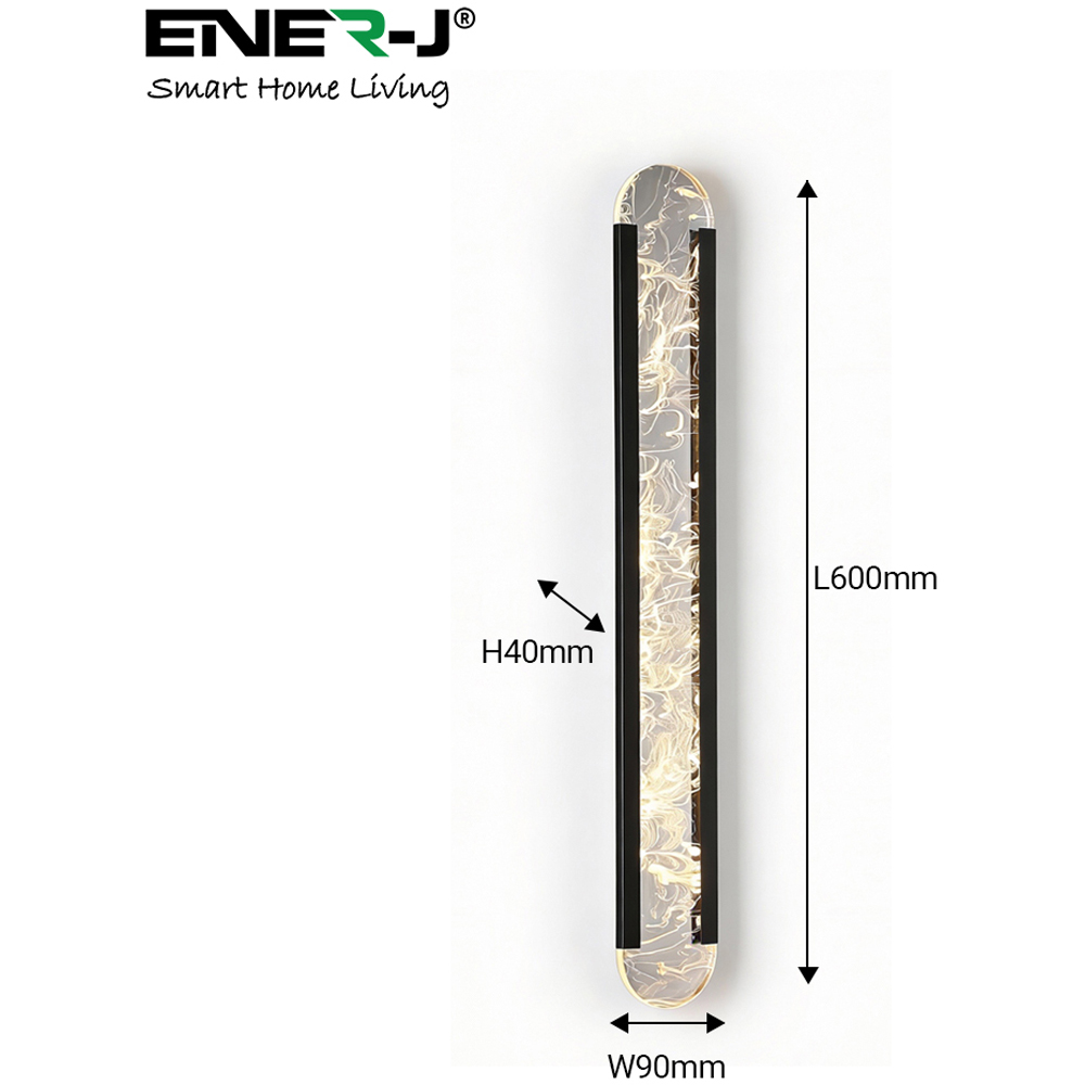ENER-J AuroraGlow 16W CCT Adjustable and Dimming Designer Acrylic LED Wall Light 60 x 9cm Image 7