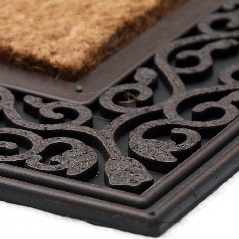 Coco & Coir Red Rust Welcome Coir Door Mat 45 x 75cm Image 4