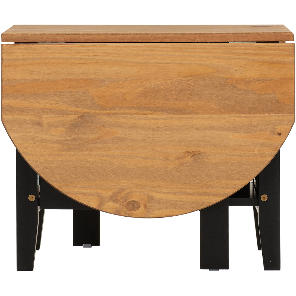 Seconique Santos Single Shelf Drop Leaf Black Distressed Waxed Pine Coffee Table Image 4