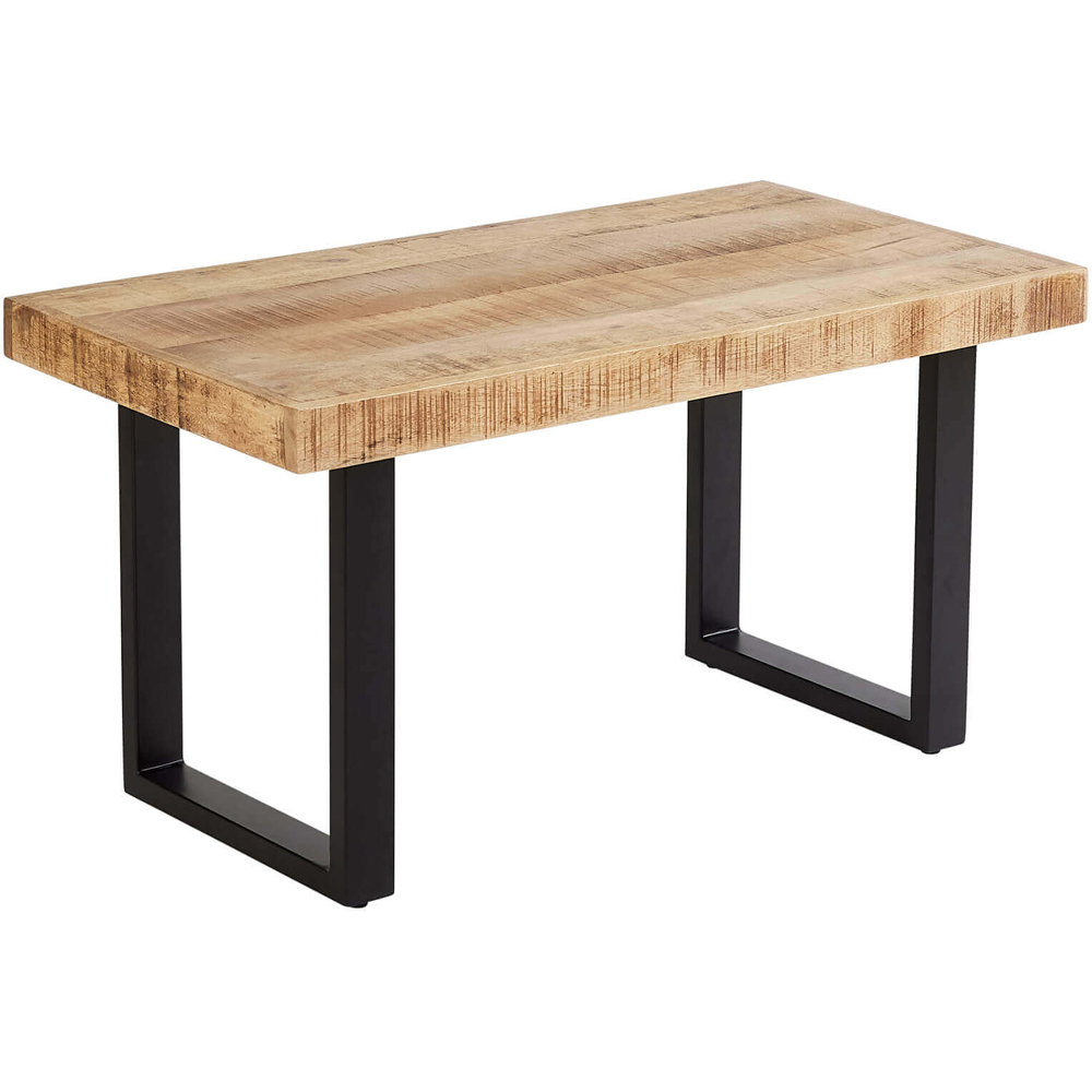 Home Source Cortez Mango Wood Rectangular Medium Coffee Table with Iron Legs Image 2