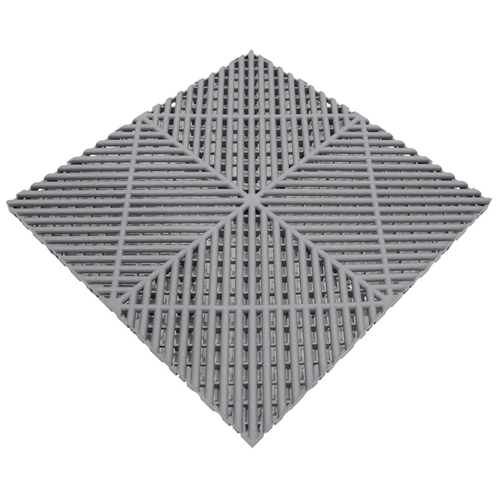 Monstershop 120 Grey Vented Garage Floor Tiles with Edges Image 3