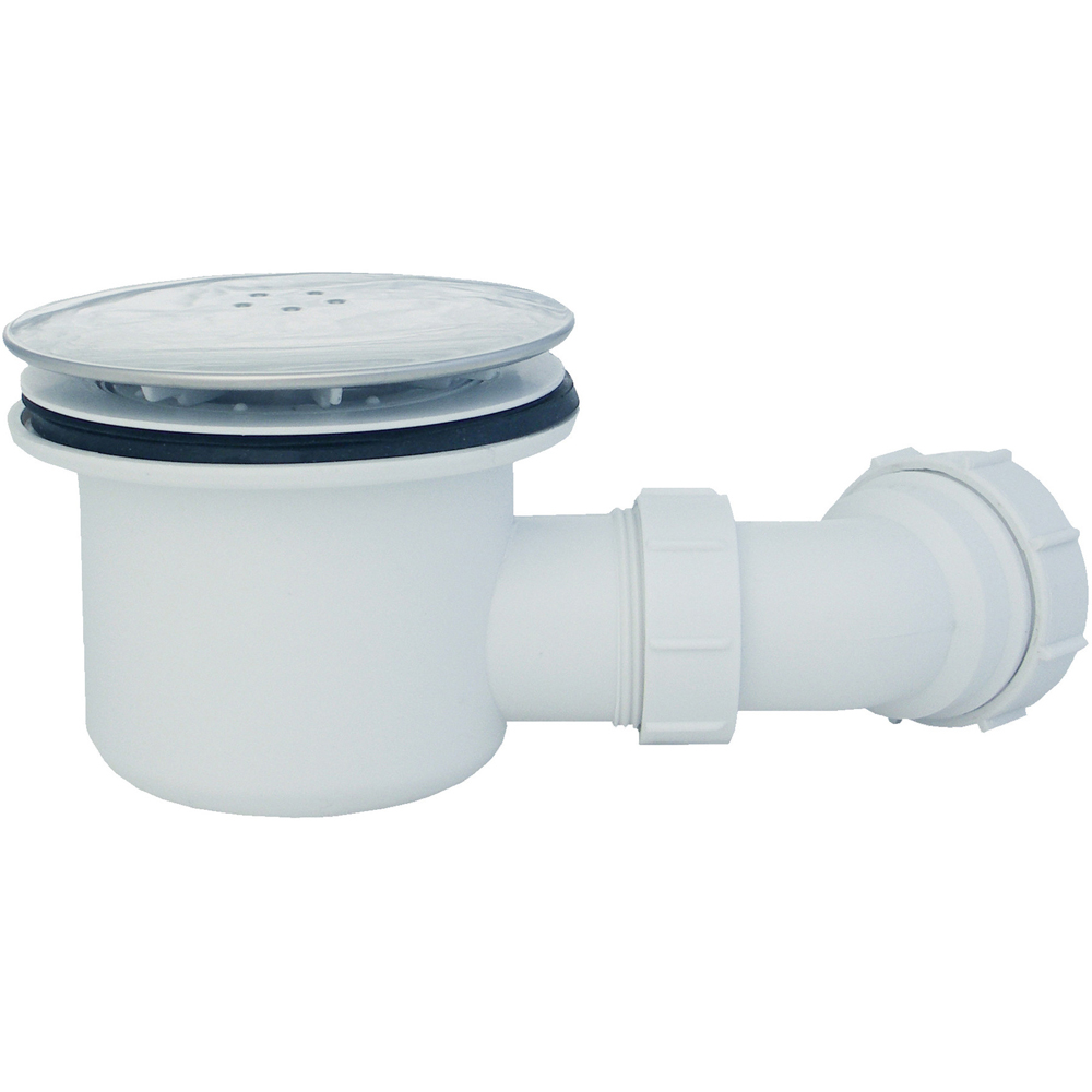 Bathstore Deluxe 45mm White Rectangular Shower Tray with Chrome Waste 1500 x 900mm Image 3