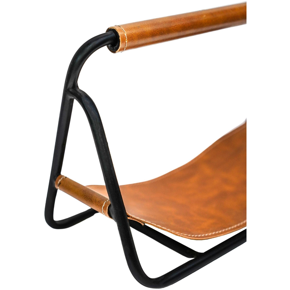Ivyline Contemporary Black Hanging Leather Kindling Holder Image 3