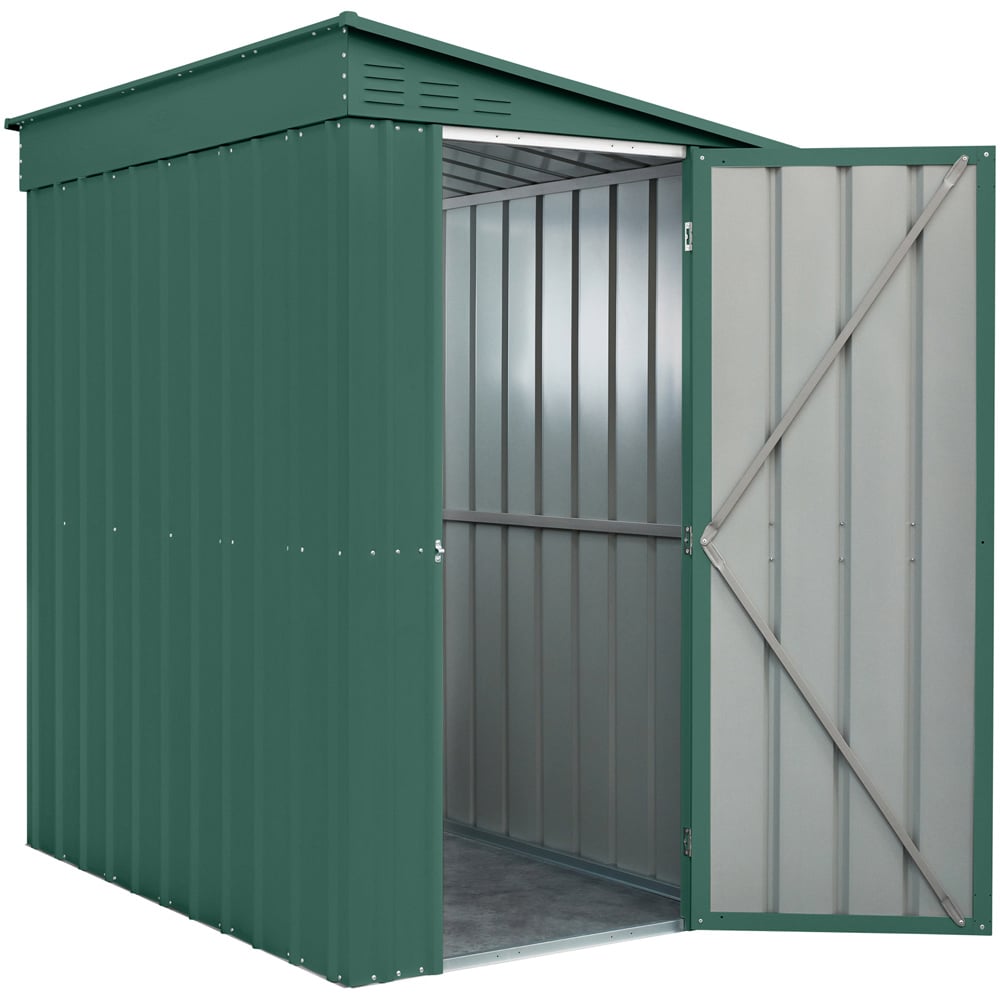 Globel 4 x 6ft Single Door Green Metal Lean To Garden Shed Image 4