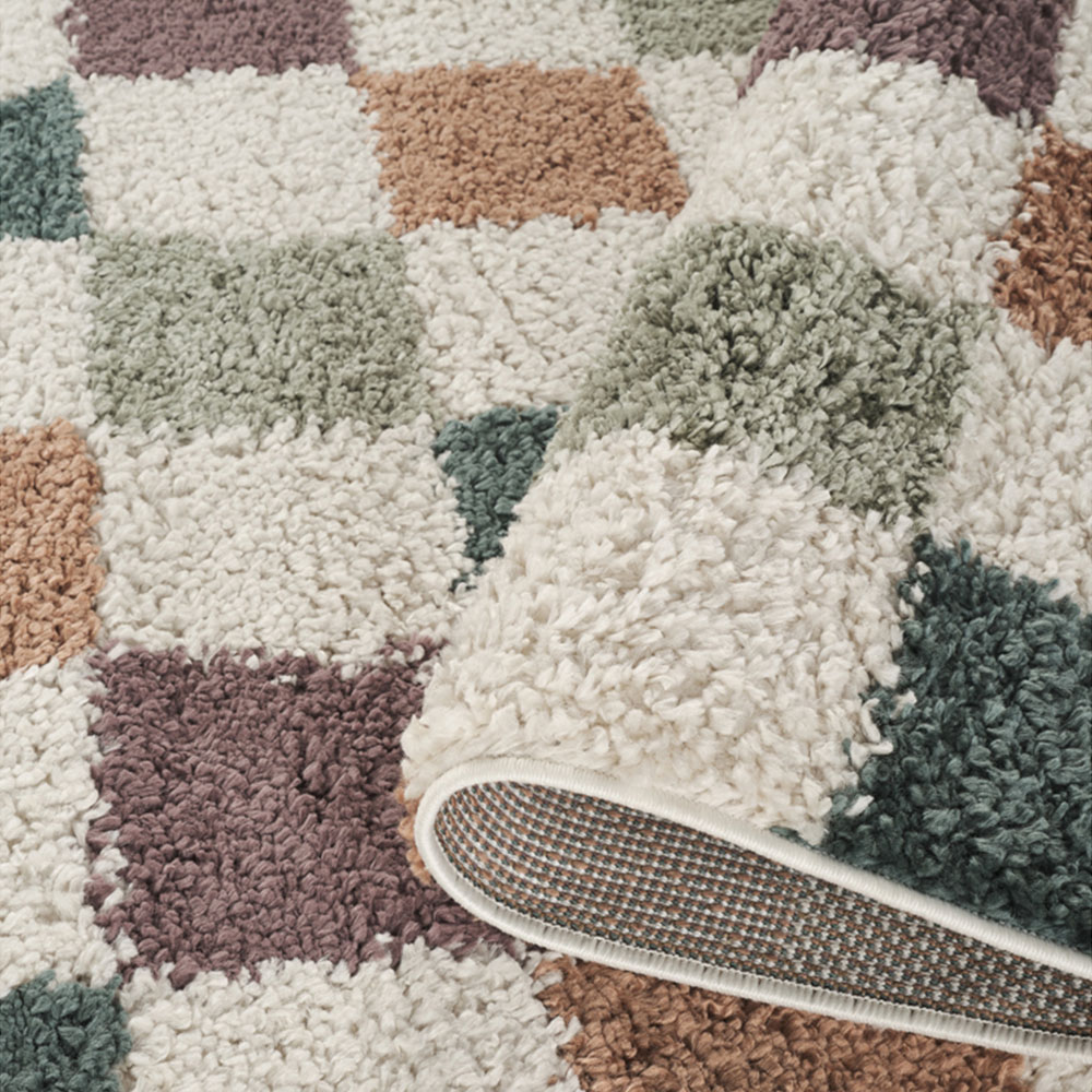 Desire Rugs Chester Multicolour Shaggy Checkered Rug 200 x 290cm Image 4