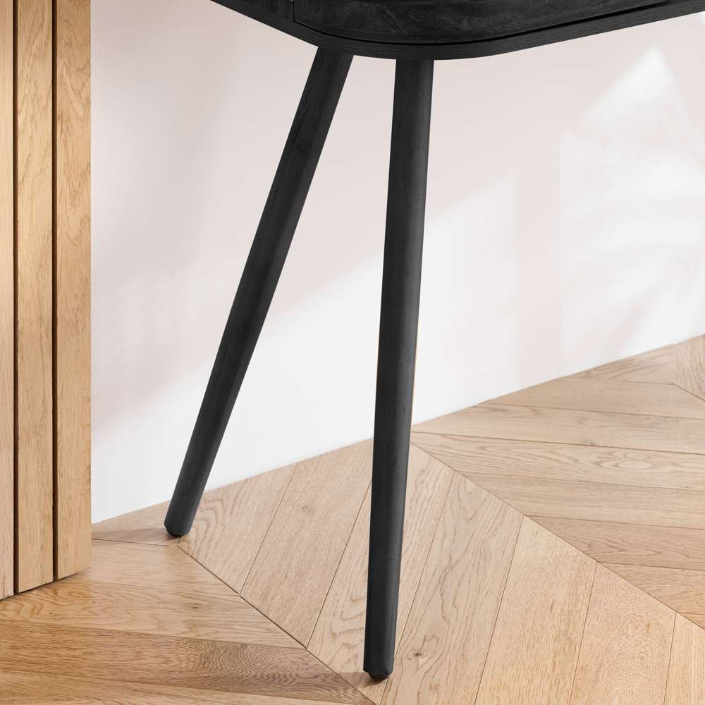 Birlea Noah 2 Door Single Shelf Black Rattan Console Table Image 6