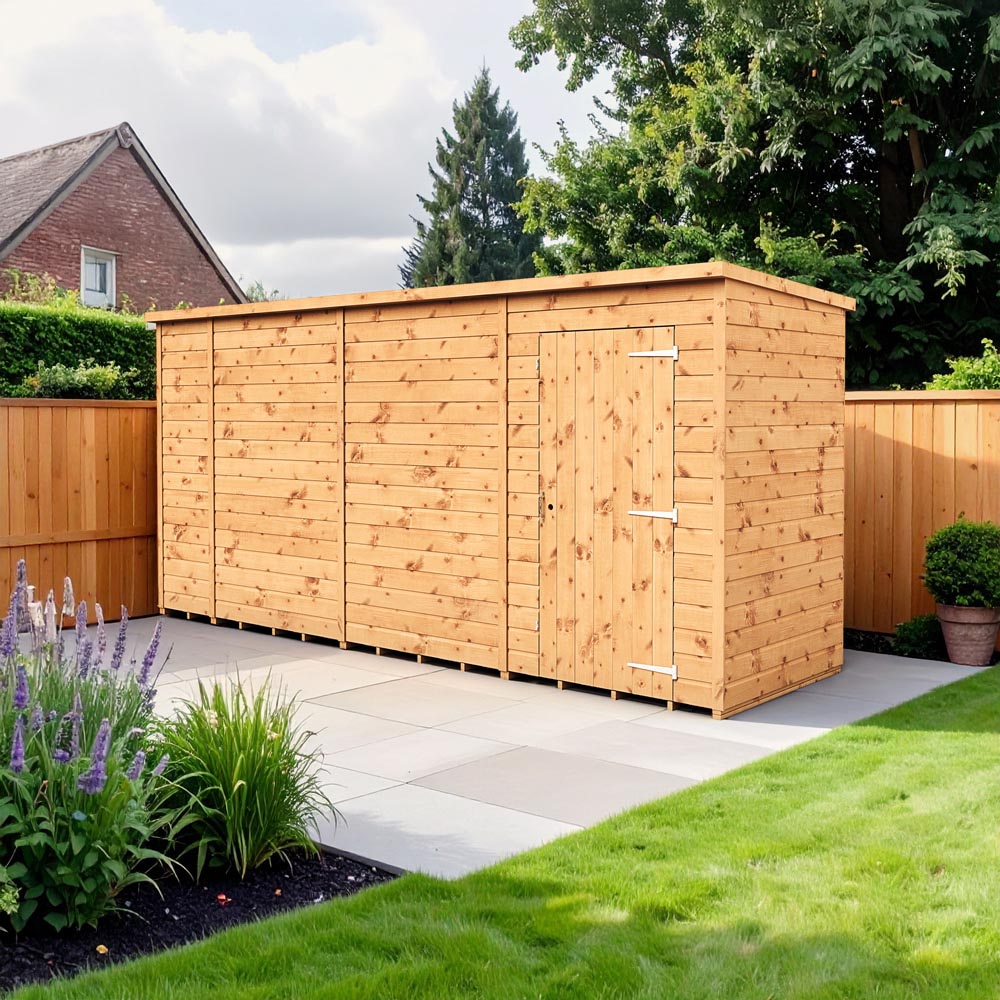 Empire Sheds 14 x 4ft Tongue and Groove Wooden Pent Garden Shed Image 2