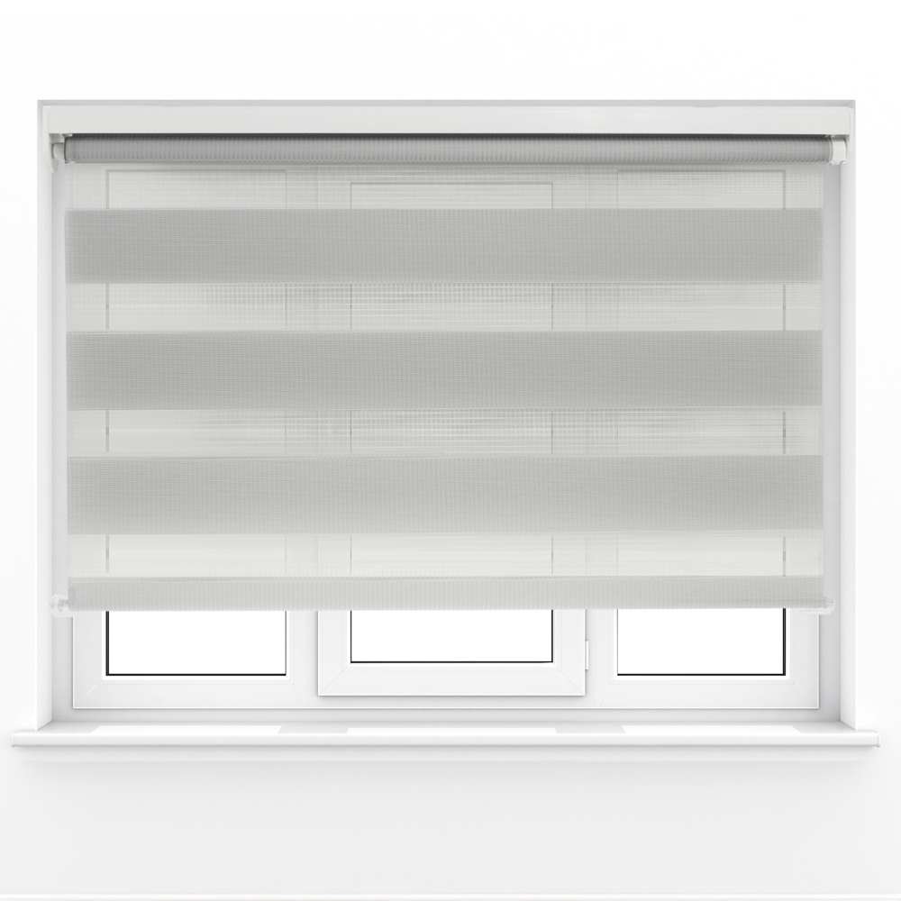 Caecus Day Night Long Drop Roller Blind Light Grey W160 x Drop 210cm Image 1