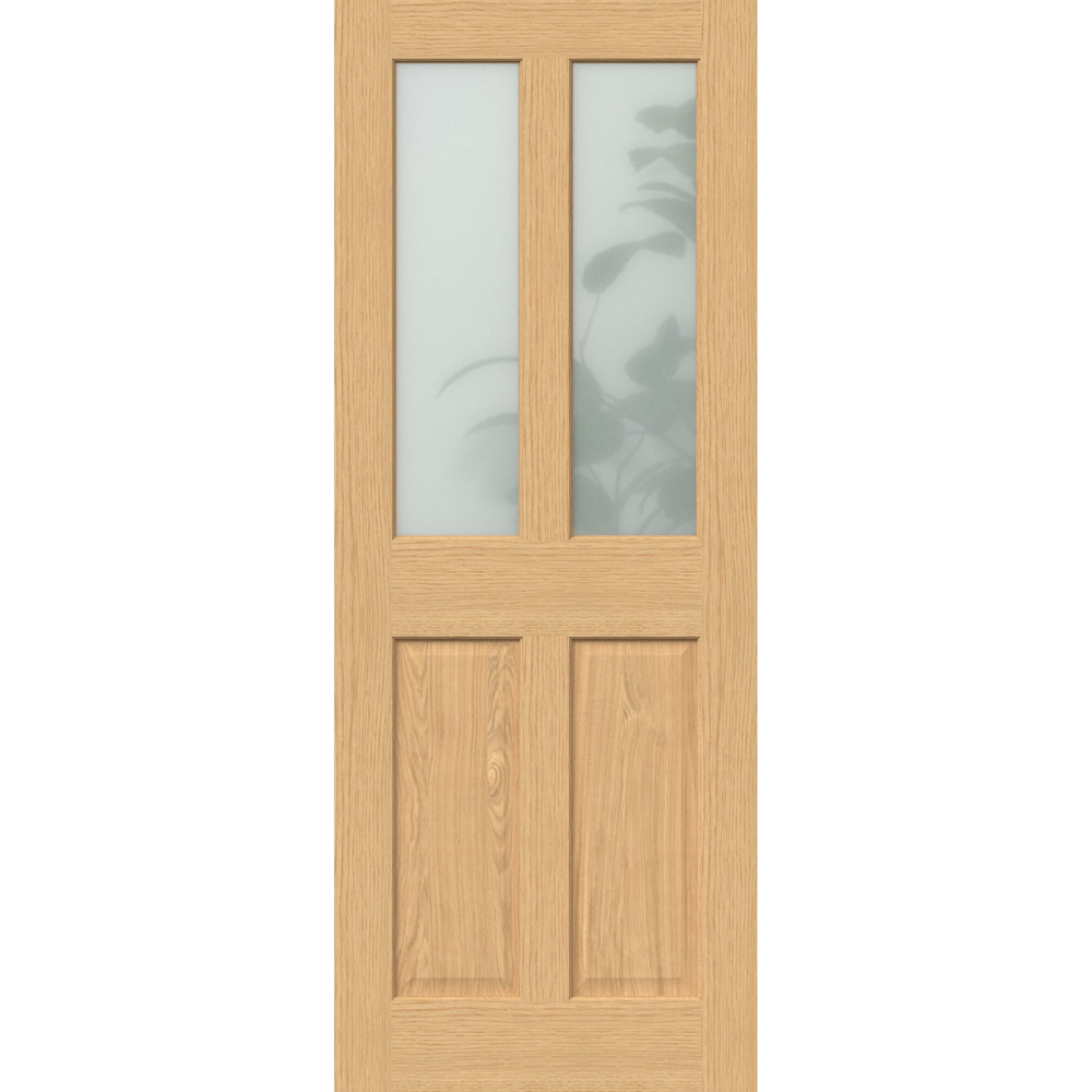 Green & Taylor Traditional Oak 2 Lite Frosted Glazed Internal Door 1981 x 838mm Image