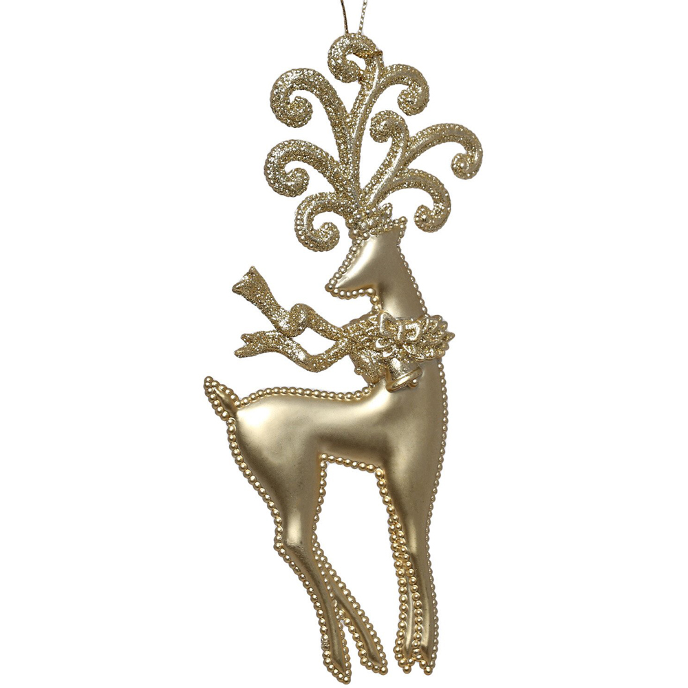 Single Grace & Glory Matte Gold Reindeer Bauble in Assorted styles Image 3