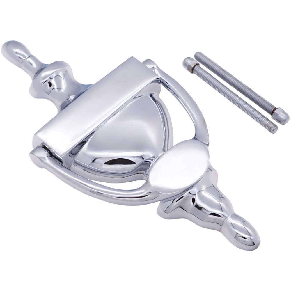 Spira Brass Polished Chrome Victorian Large Door Knocker Image 4