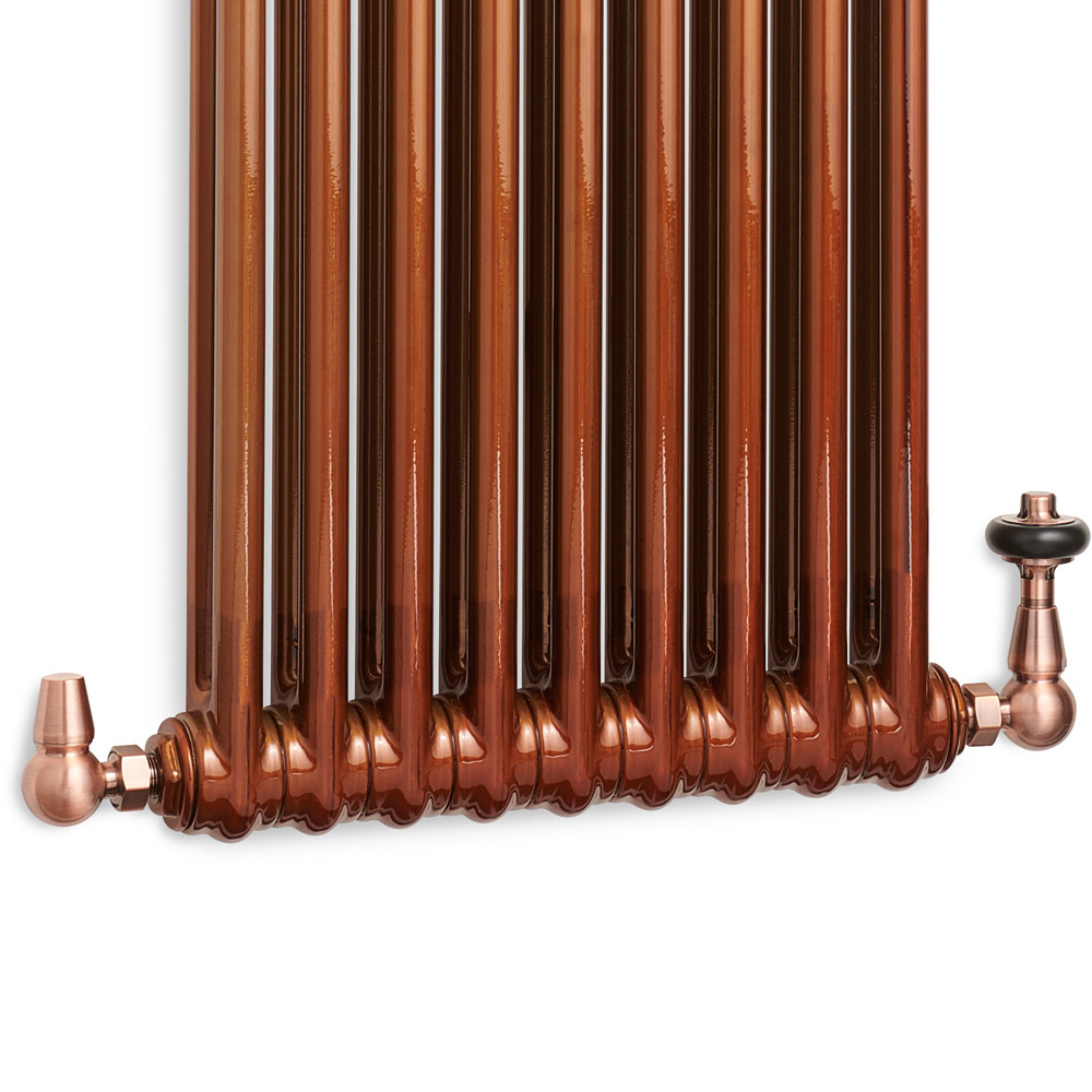 Terma Traditional Antique Copper 3 Axis Thermostatic Radiator Valve and Lockshield Set Image 4