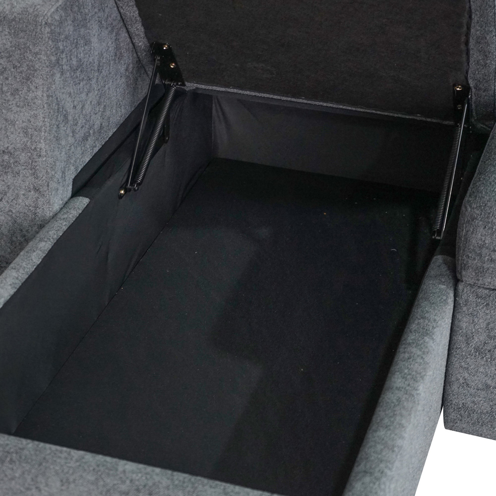 Aspire Nexis 3 Seater Charcoal Left Hand Chaise Corner Sofa Bed Image 7