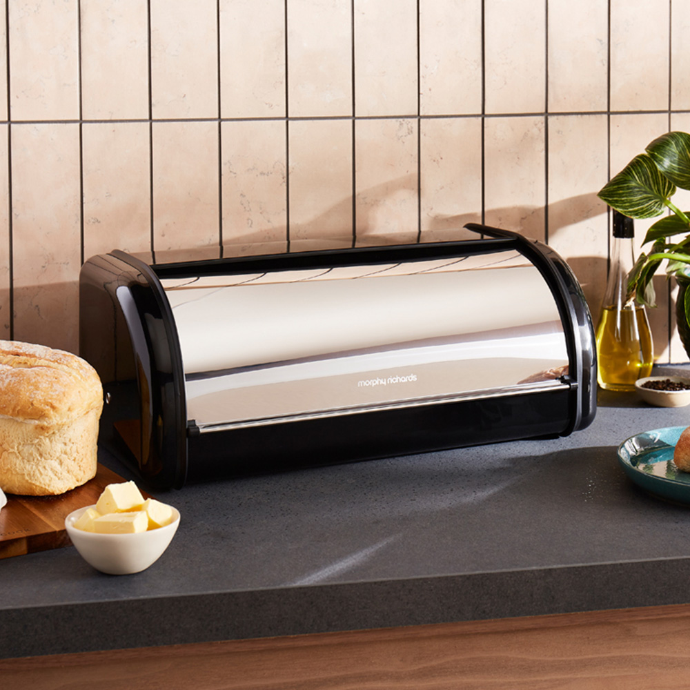 Morphy Richards Equip 12L Black Roll Front Bread Bin Image 2
