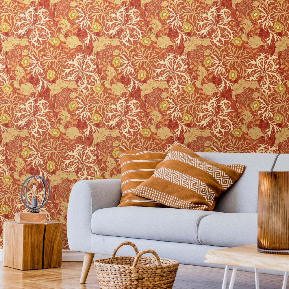 Hoopla Walls Seaweed Garden Amber Non Woven Wallpaper Image 2