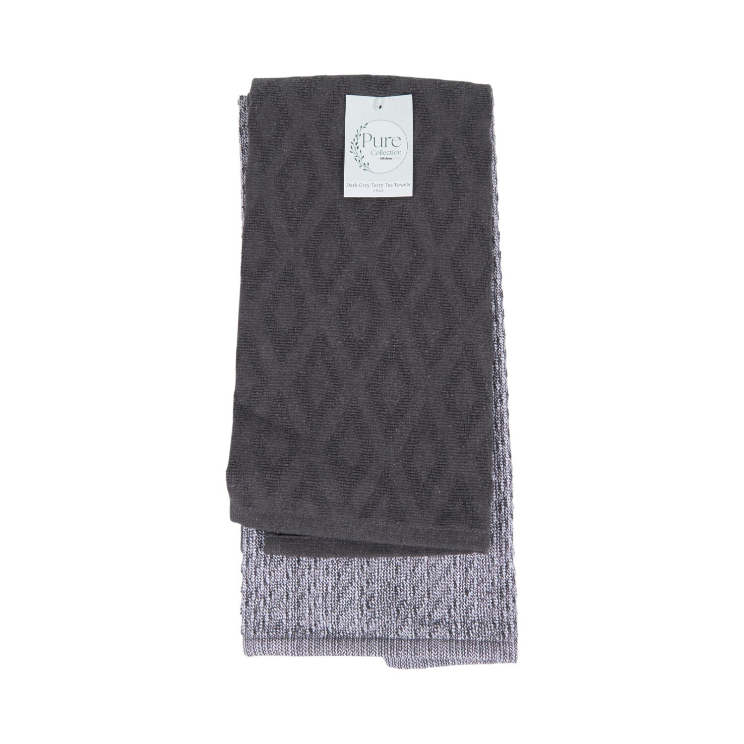Pack of 2 Terry Towels - Dark Grey Image 9