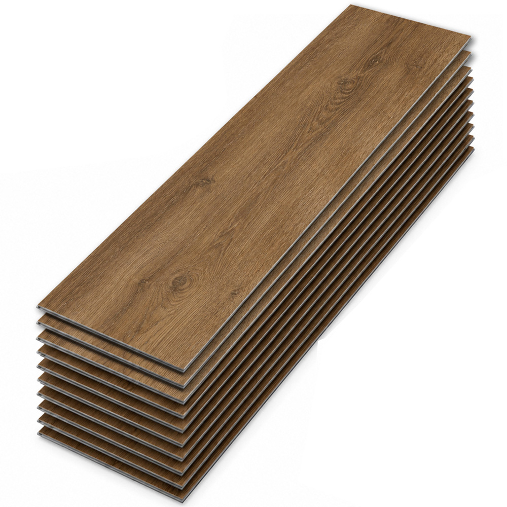 Britwall Ashton Brown Herringbone Wood-Embossed SPC Vinyl Flooring 625 x 125mm 20 Pack Image 2