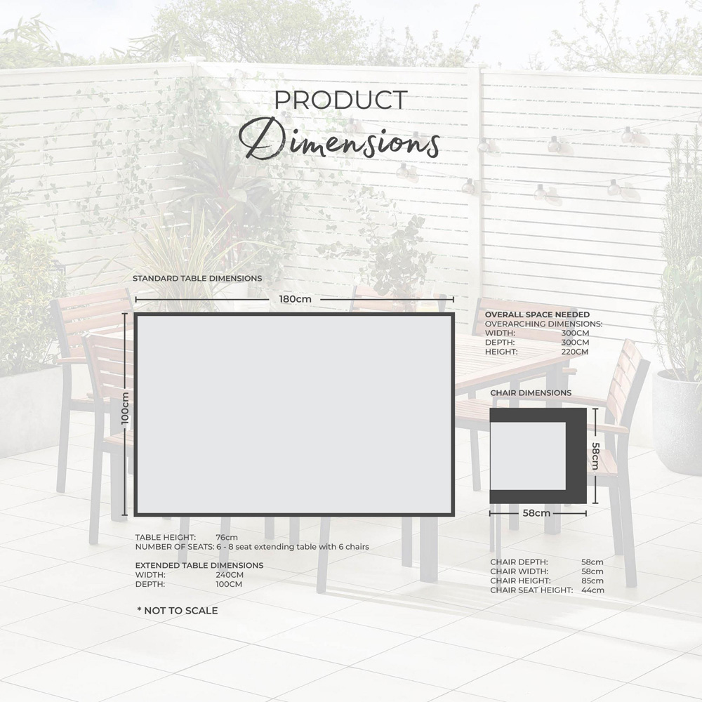Furniturebox Mallow 6 Seater Teak Finish Wood Outdoor Extending Dining Set Image 9