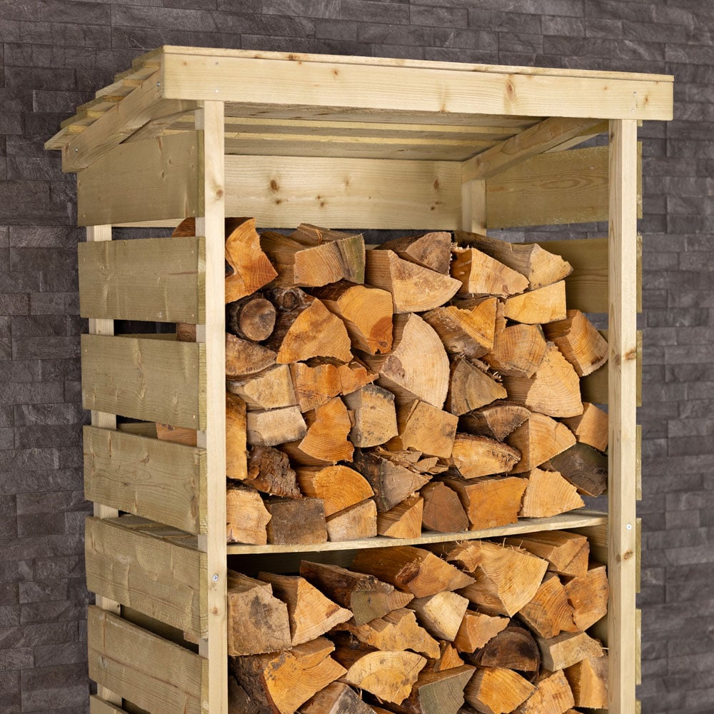 Charles Bentley 53.2 x 76 x 182.3cm Single Wooden Log Store Image 7
