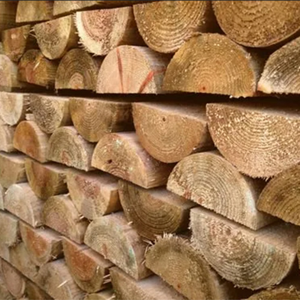 Inspirational Gifting Half Round Wooden Fence Post 1.8m x 100mm 15 Pack Image 4