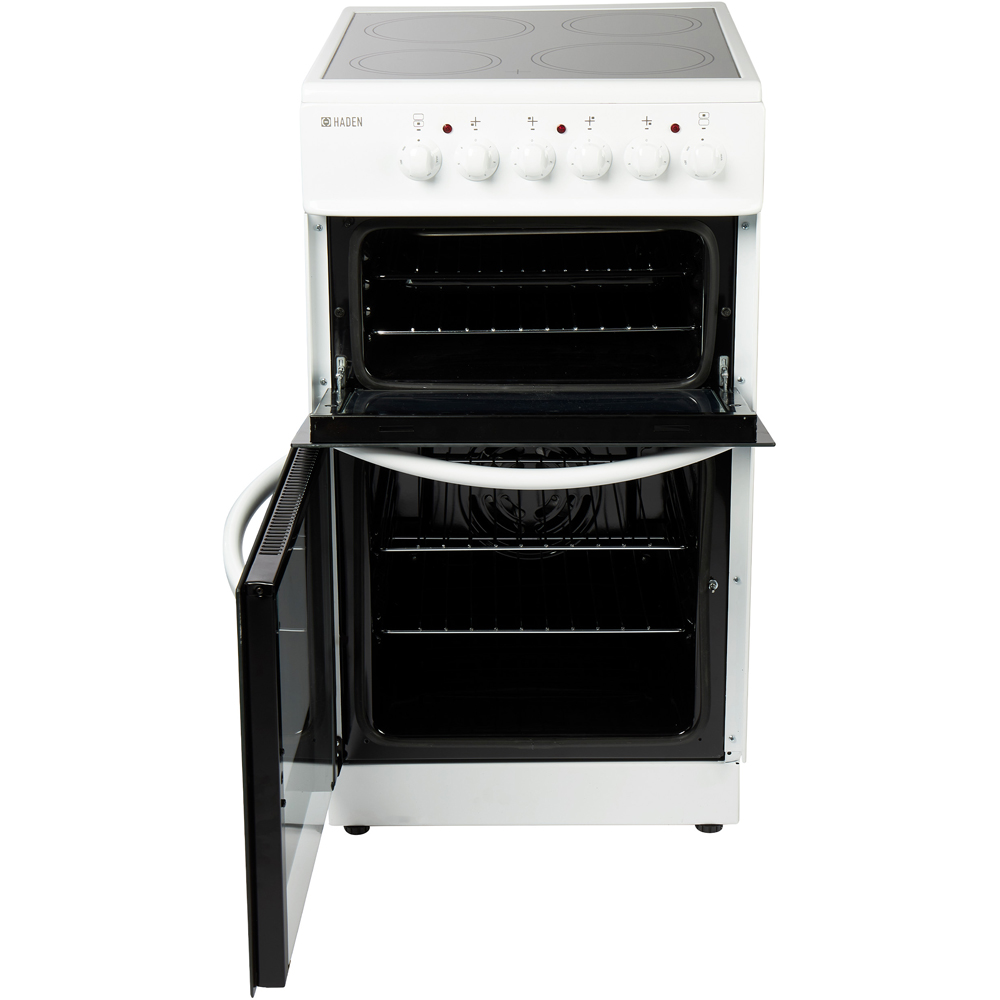 Haden HE50DOMW White Ceramic 23 and 51L Double Oven Electric Cooker 50cm Image 2