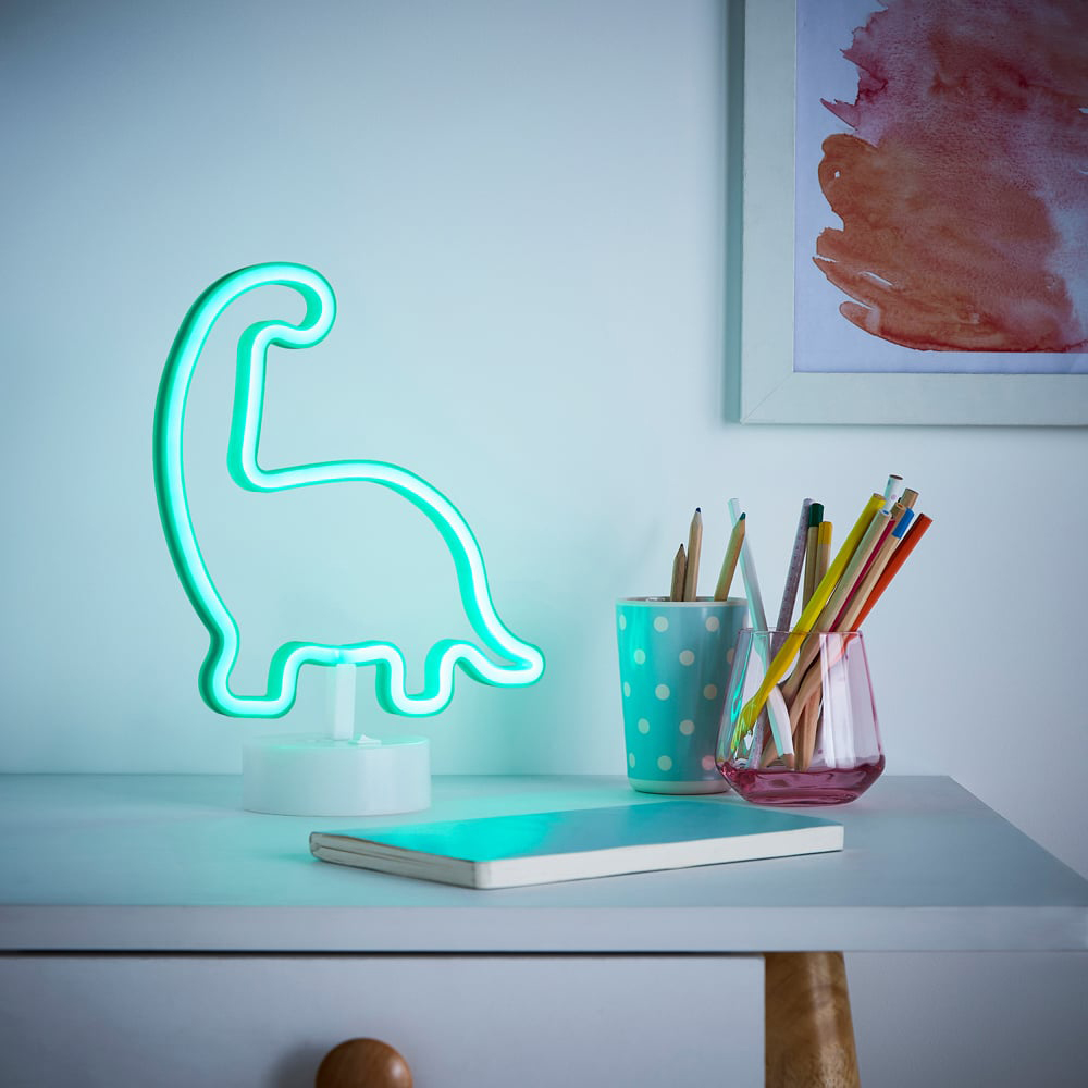 Glow Light Green Dinosaur Neon LED Table Light Image 6
