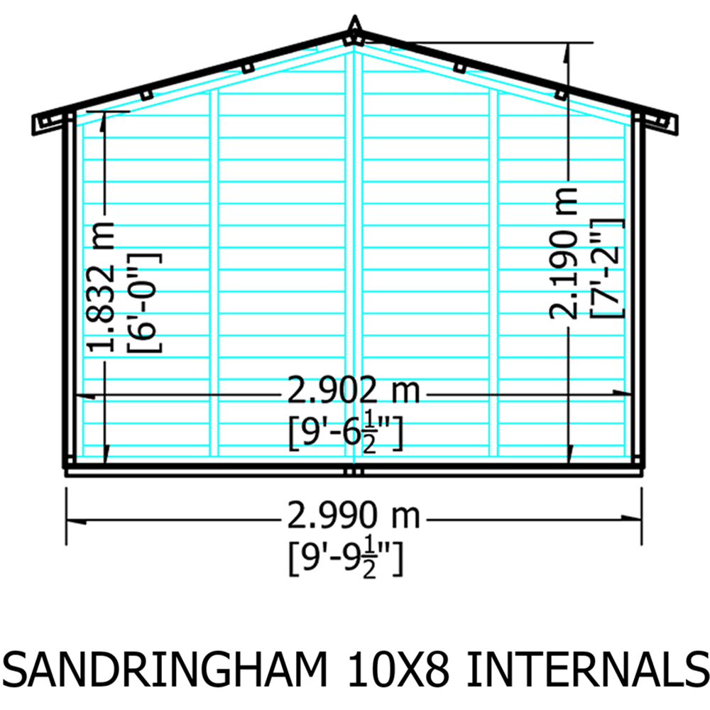 Shire Sandringham 10 x 8 Shiplap Style C Apex Shed Image 8