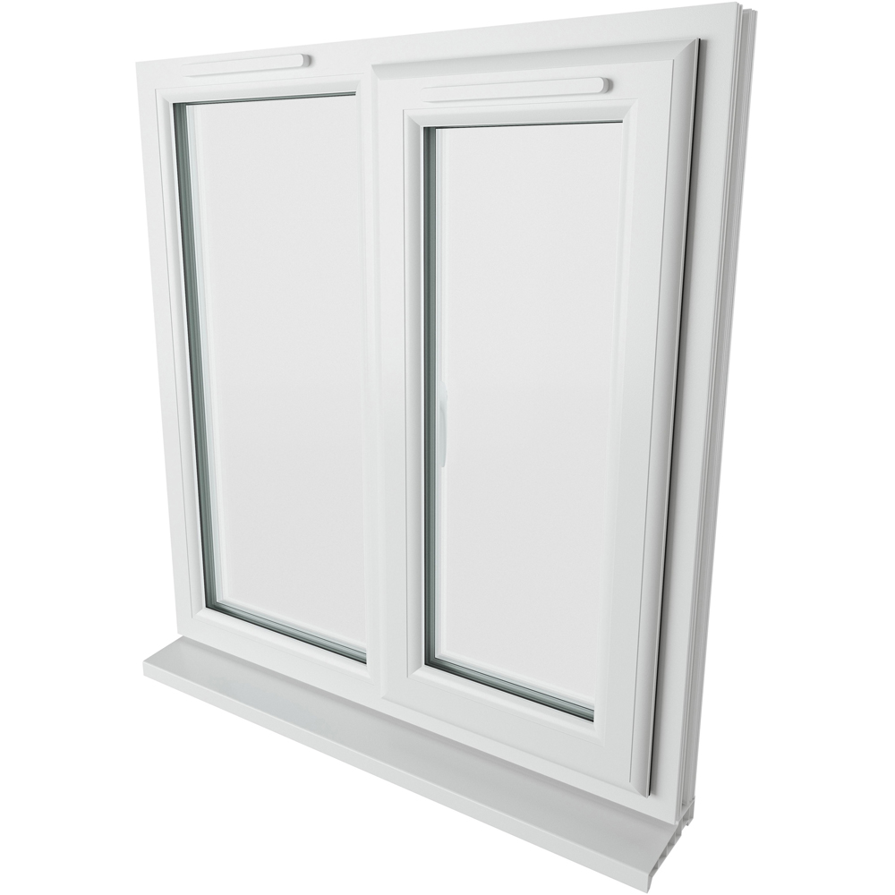 Crystal uPVC Triple Glazed Window RH Side Hung Next to a Fixed White Clear Glass 905x965mm Image 9
