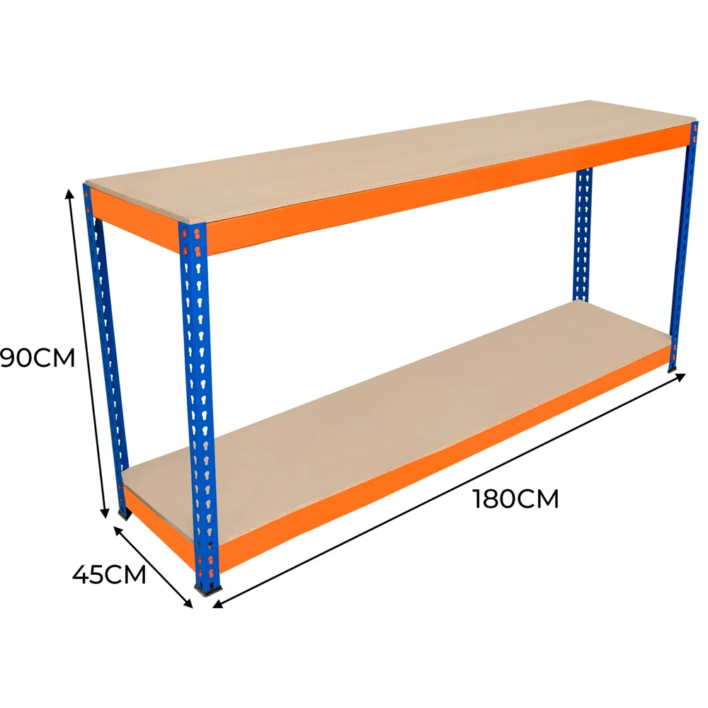 MonsterShop S-Rax 2 Shelf Blue and Orange Workbench 180 x 45cm Image 5