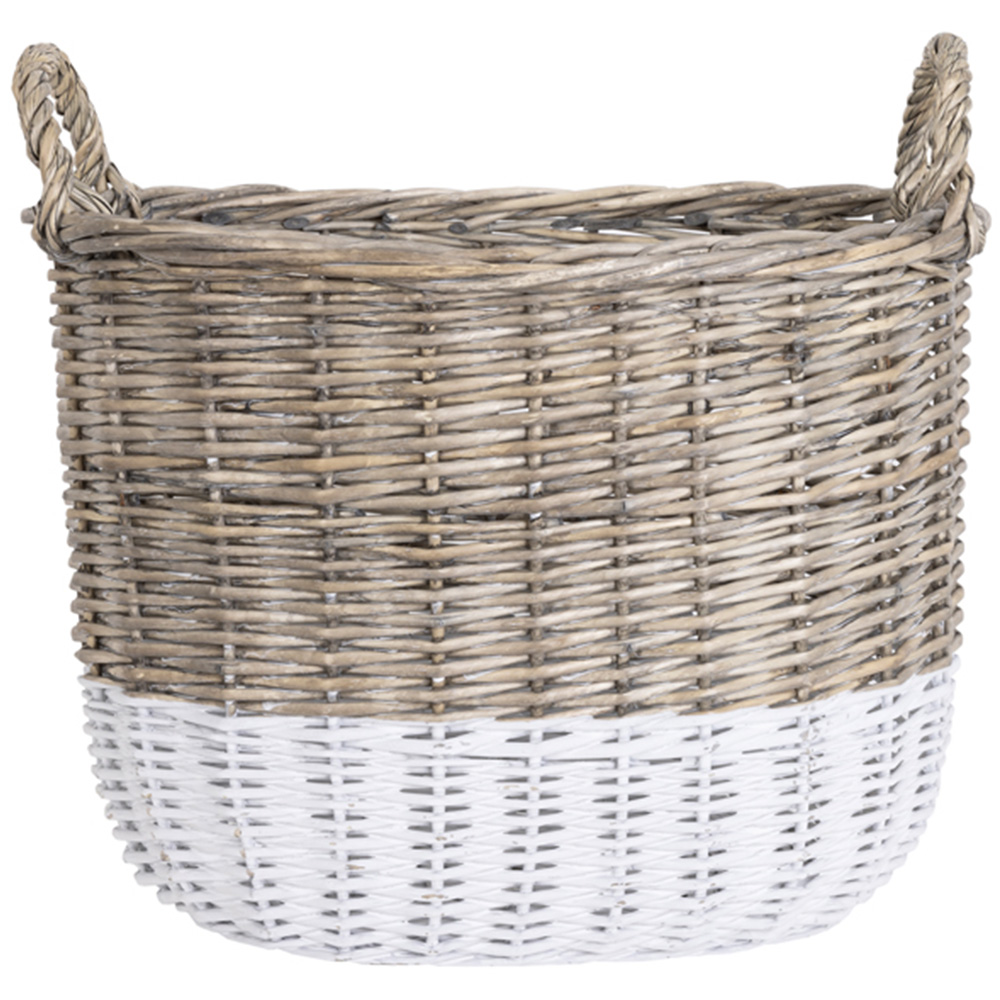 Charles Bentley Snug Dual Tone Wicker Oval Log Basket Set of 2 Image 3