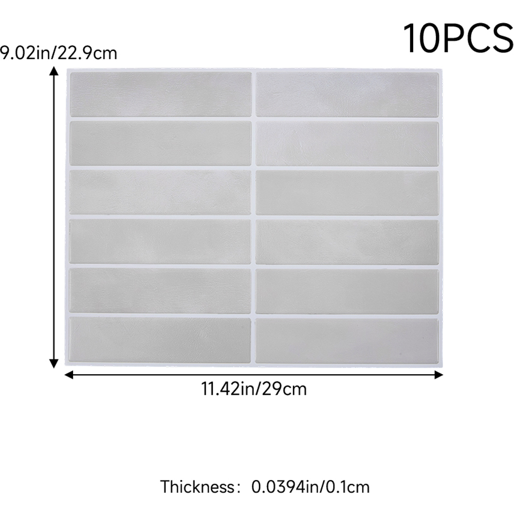 Living and Home Light Beige Rectangle Self Adhesive Wall Sticker 10 Pack Image 9