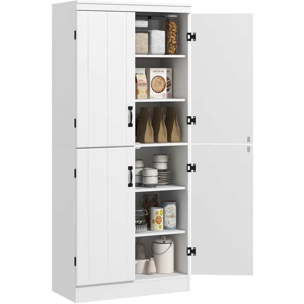 Portland 4 Door White Tall Kitchen Cabinet Image 2