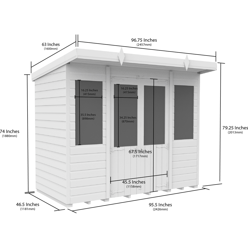 DIY Sheds 8 x 4ft Tongue and Groove Timber Pent Summerhouse Image 8