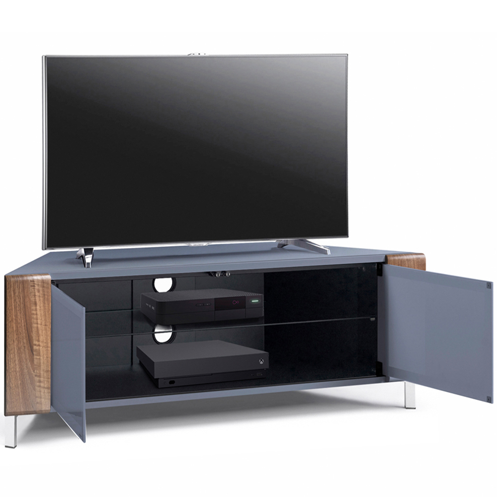 MDA Designs Corvus 2 Door Grey and Walnut TV Cabinet Image 6