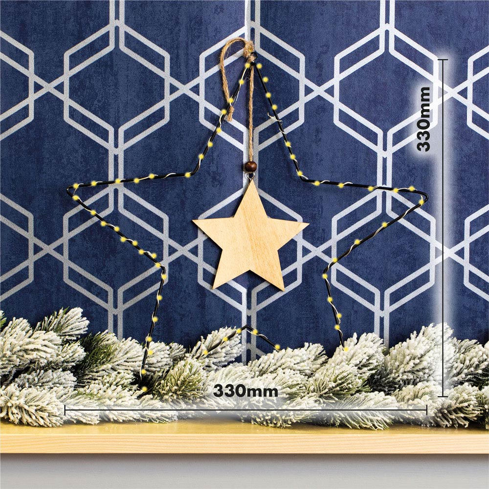 Xmas Haus Black LED Metal Christmas Star Silhouette Image 6