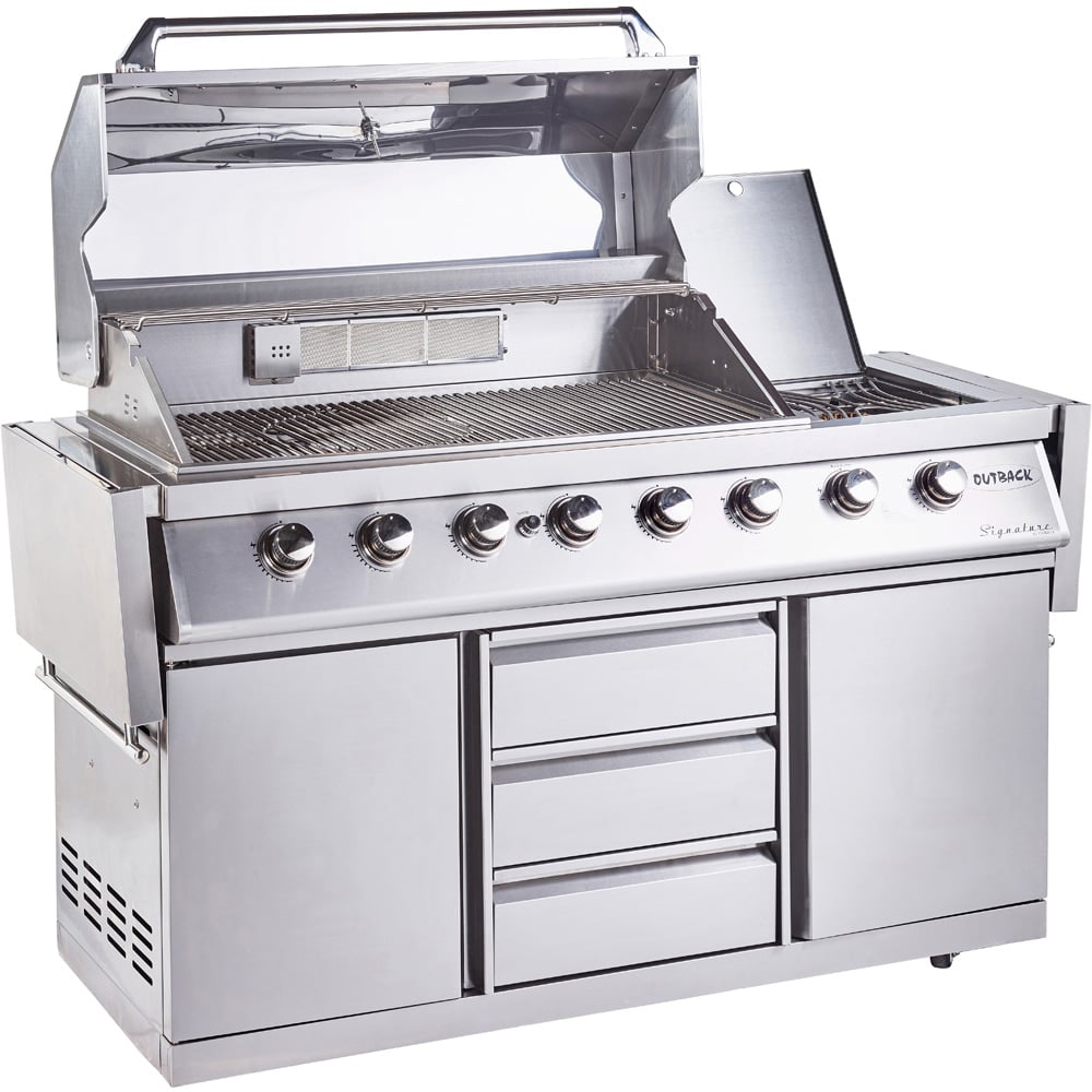 Outback Signature II 6 Burner Hybrid Gas Barbecue with Side Burner and Multi Cooking Surface Image 2