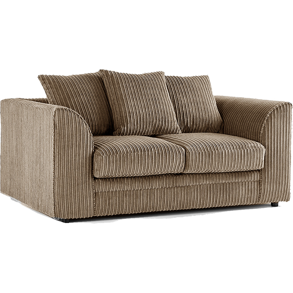 Portland Luxor 2 Seater Coffee Jumbo Cord Sofa with Scatter Back Image 2