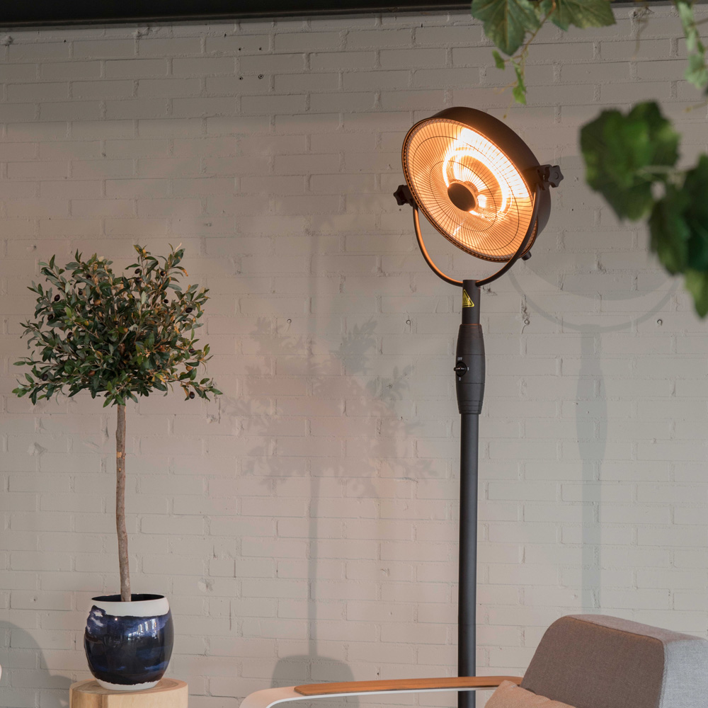 Sunred Bright Black Retro Standing Patio Heater 2100W Image 7