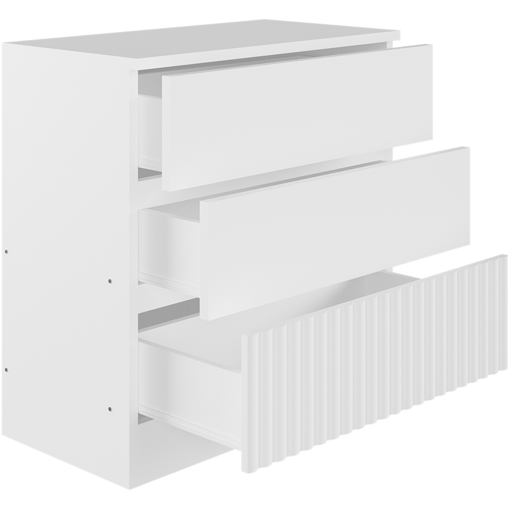 Flair Luca 6 Drawer White Ribbed Bed Frame Image 5