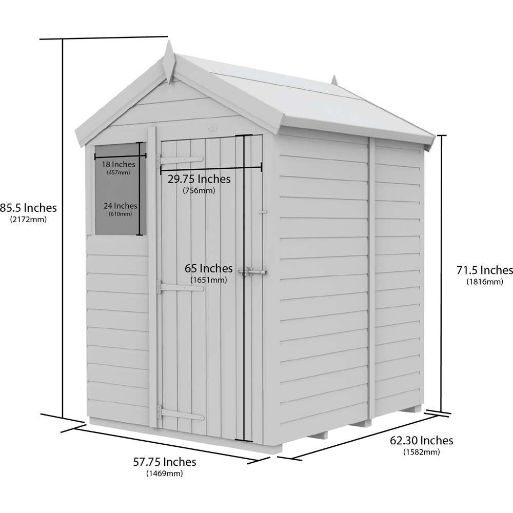 DIY Sheds 5 x 5ft Tongue and Groove Timber Apex Security Garden Shed Image 9
