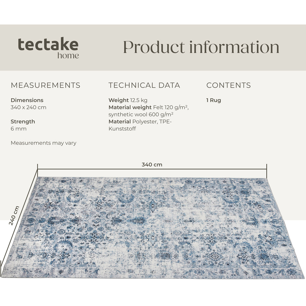 tectake Amara Vintage Non Slip Rug 340 x 240 x 0.6cm Image 8
