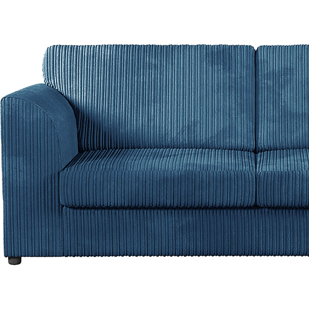 Luxor 5 Seater Marine Blue Jumbo Cord Full Back Sofa Suite Image 3