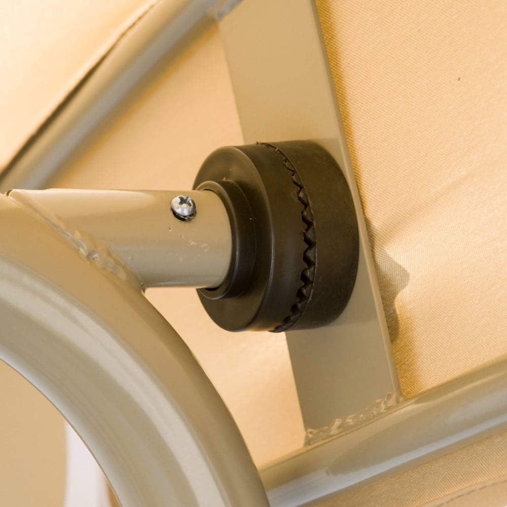 Outsunny 3 Seater Light Brown Swing Chair with Canopy Image 3