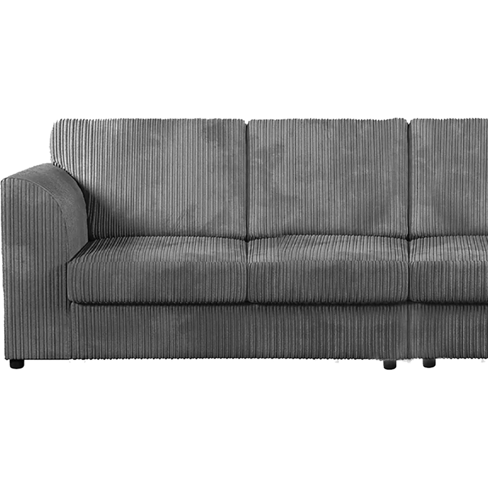 Luxor 4 Seater Grey Jumbo Cord Full Back Sofa Image 3