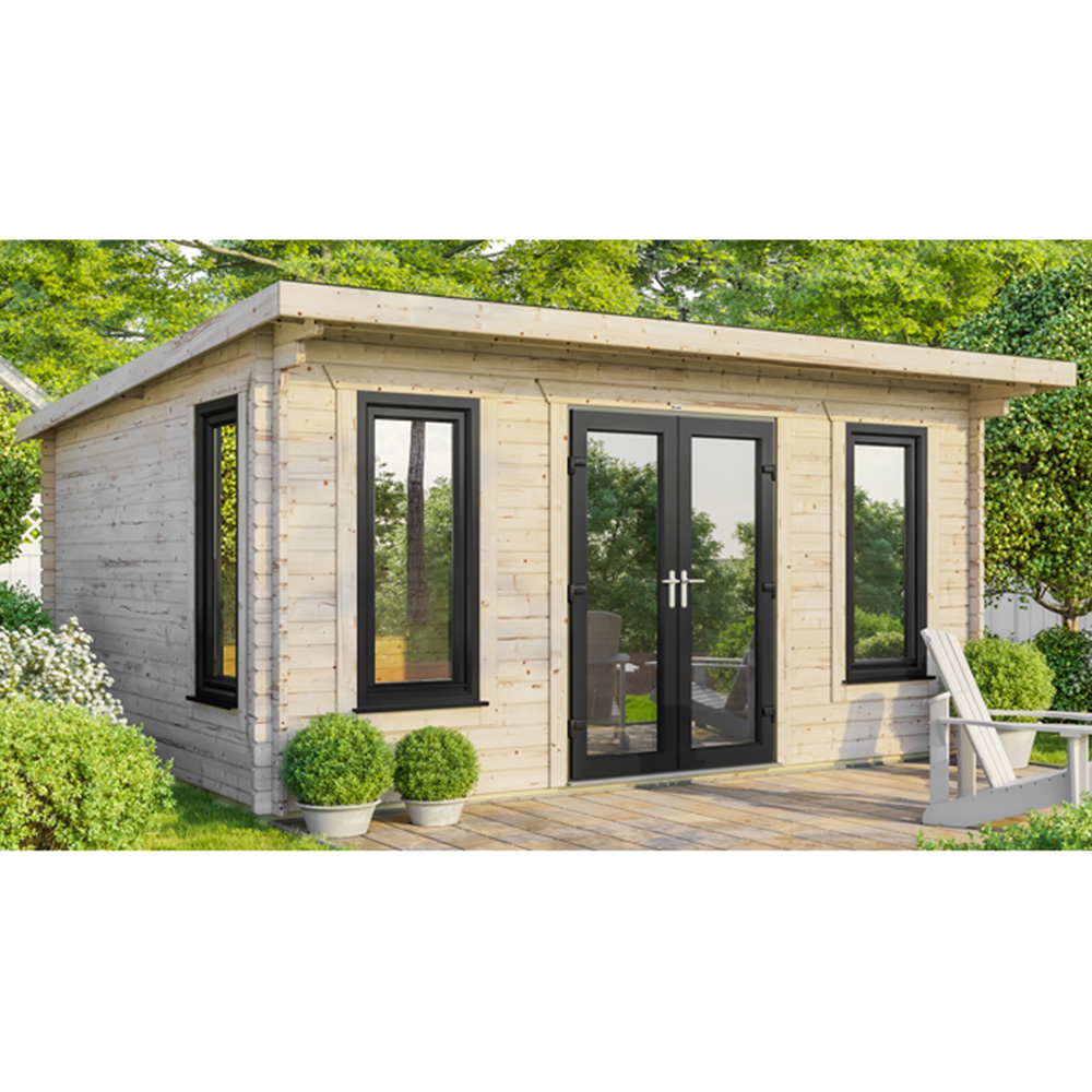 Power Sheds 18 x 16ft Centre Double Door Pent Log Cabin Image 9
