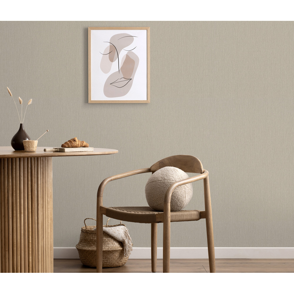 Erismann Soft Loom Taupe Vinyl Wallpaper Image 2