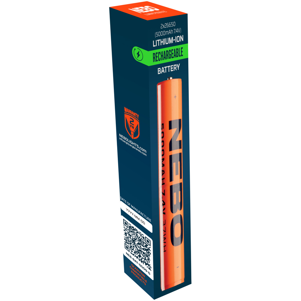 Nebo 26650 7.4V 5000mAh Lithium-Ion Rechargeable Battery 2 Pack Image 2