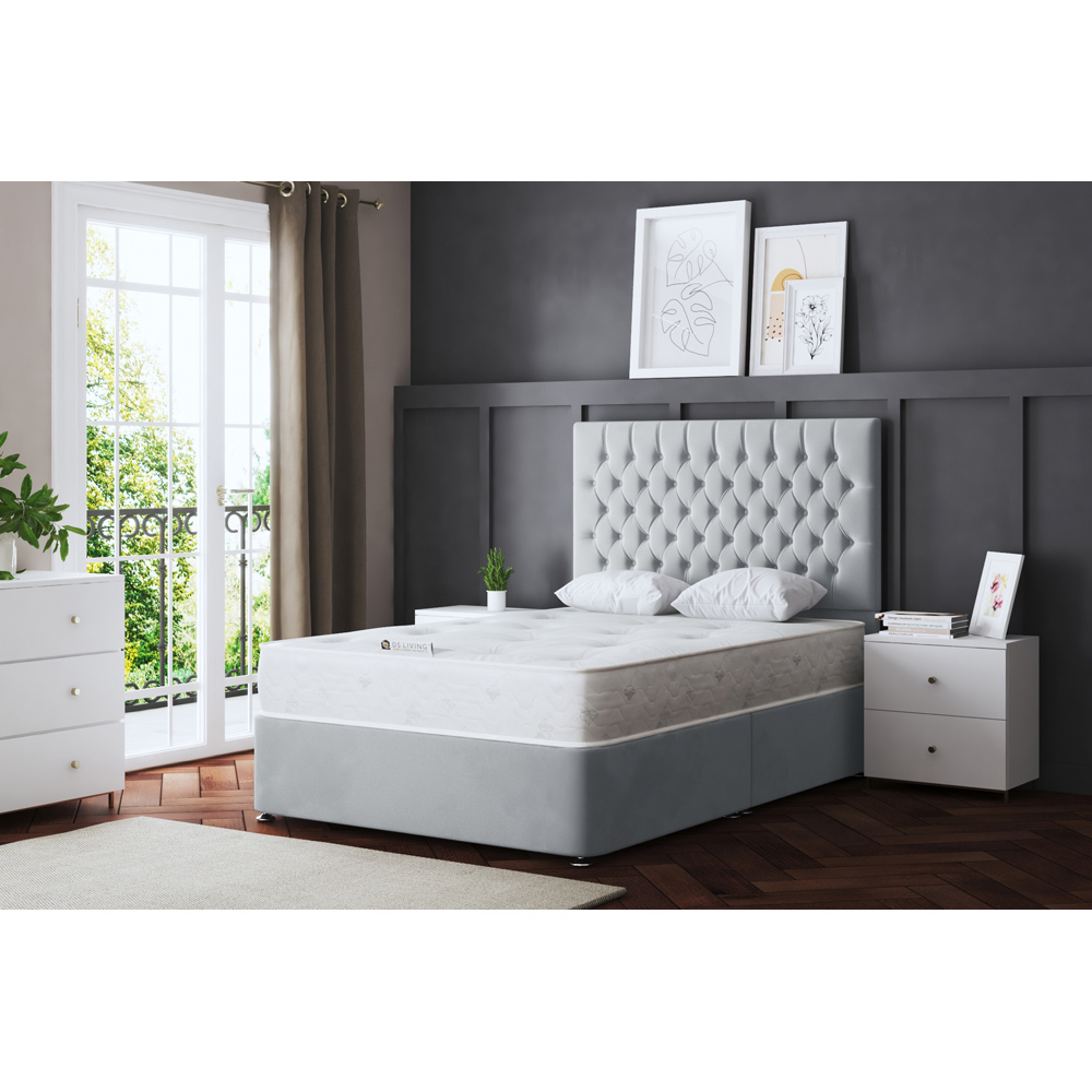DS Living Seraphine Super King Size Silver Upholstered Panel Divan Bed with 4 Drawer Image 6